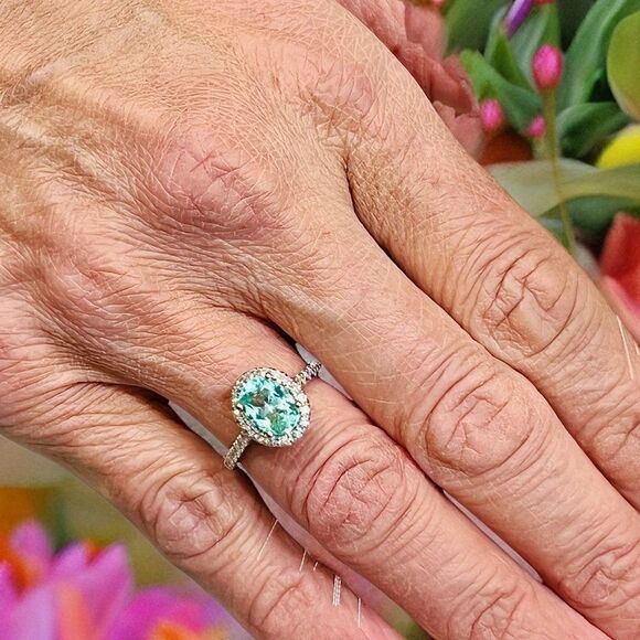 Natural Colombian Emerald Diamond Ring Size 6.5 14k WG 2.98 TCW Certified 218110 - Picture 14 of 17
